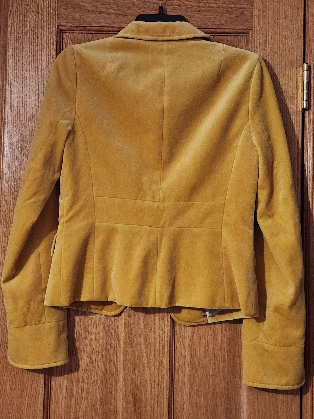 J.Crew Mustard Yellow Velvet Blazer Tailored Women Sz 4 Equestrian Old Money